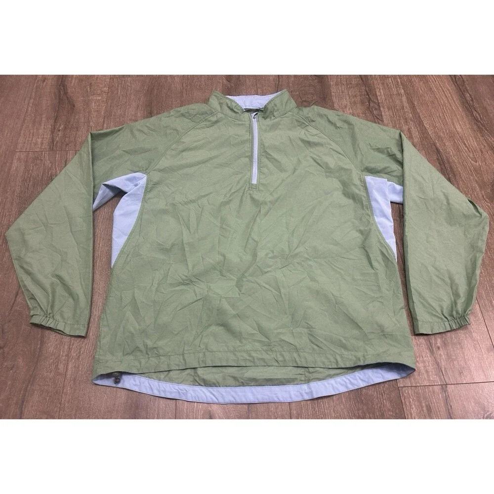 Peter Millar 1/4 Zip Lightweight Packable Windbreaker Jacket Men’s Large Green